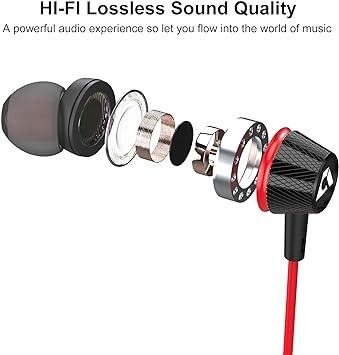 Дротові навушники-вкладиші 1Mii Ankbit E100 Pro з мікрофоном (червоні) 0298 фото