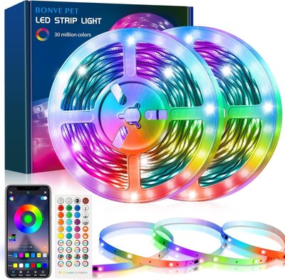 Світлодіодна стрічка Bonve Pet 15M Bluetooth RGB із 40-кнопковим пультом дистанційного керування 1738 фото