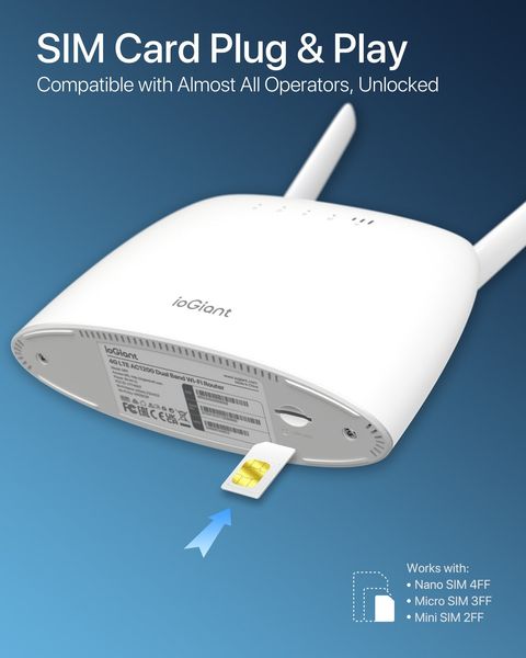 Мобільний Wi-Fi-маршрутизатор ioGiant 4G LTE 1200 Мбіт/с 0082 фото