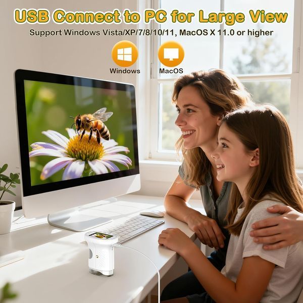 Дитячий цифровий мікроскоп GlobalCrown GC-386 з 2.4" IPS-екраном та збільшенням до 200x T3279 фото
