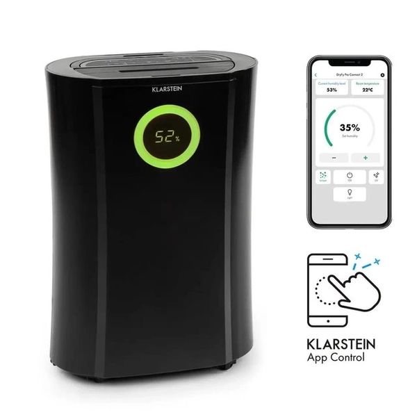 Осушувач повітря 20 л/добу з очищенням повітря KLARSTEIN DryFy Pro Connect 370 Вт,  чорний (10034118) 10034118 фото