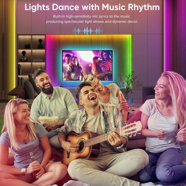 Світлодіодна стрічка Bonve Pet 15M Bluetooth RGB із 40-кнопковим пультом дистанційного керування 1738 фото