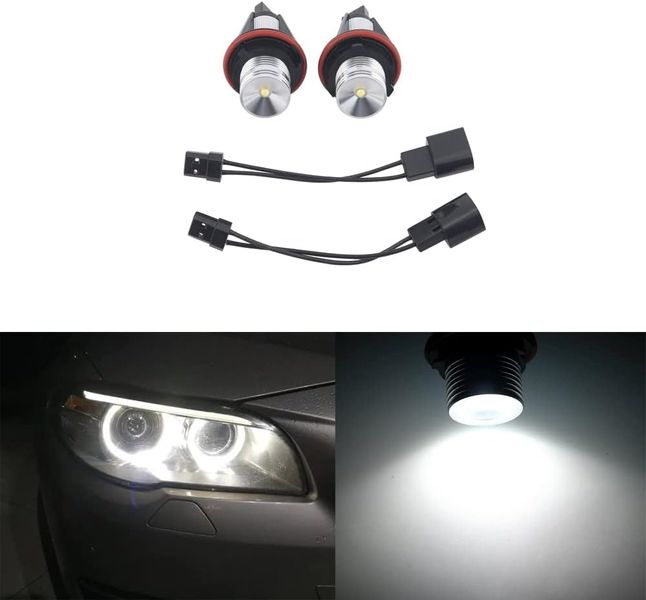 Білі світлодіодні габаритні лампи «ангельські очі» для BMW 5/6/7/X3/X5 (E39/E53/E60/E63/E64/E65/E66/E83) 1502 фото