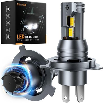 Светодиодные автомобильные LED лампы Zethors H4, 100W 24000LM 6000K 1235 фото