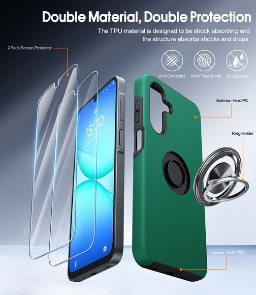 Чохол для Samsung Galaxy A17 5G із захисним склом та тримачем T3625 фото