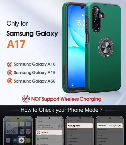 Чохол для Samsung Galaxy A17 5G із захисним склом та тримачем T3625 фото