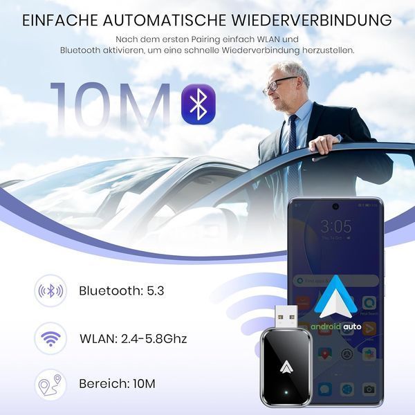 Автомобильный адаптер AIZEO для беспроводного Android Auto T0475-1 фото