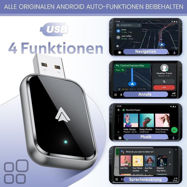 Автомобильный адаптер AIZEO для беспроводного Android Auto T0475-1 фото