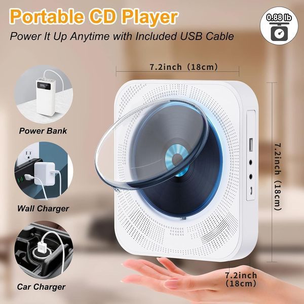 Портативний CD-плеєр з Bluetooth та Hi-Fi динаміком T1050 фото