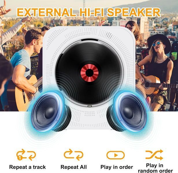 Портативний CD-плеєр з Bluetooth та Hi-Fi динаміком T1050 фото