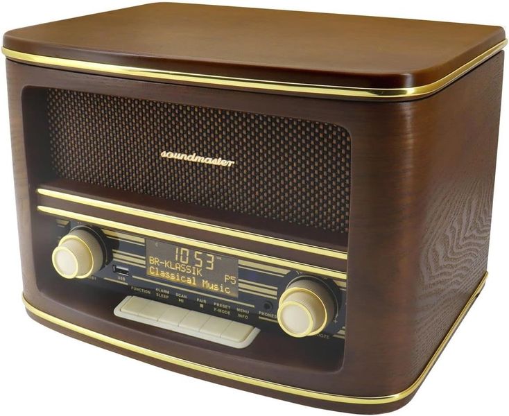 Ностальгічне стерео DAB+FM-радіо Soundmaster NR961 дерев'яний корпус m001 фото