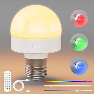 Аккумуляторная LED лампа OOWOKS E27 RGB с пультом ДУ и магнитным креплением T3548 фото