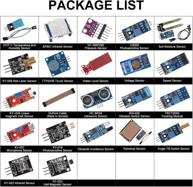 Набір сенсорних модулів для Arduino Raspberry 22 в 1 T3627 фото