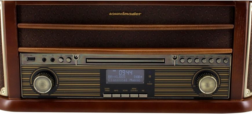 Виниловый проигрыватель и FM-радио в ретро стиле Soundmaster NR545DAB USB, CD m002 фото