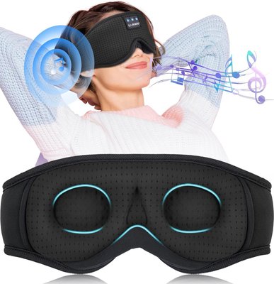 Маска для сна с наушниками Bluetooth 5.2 LC-dolida Sleep Eye Mask, черный 1536 фото