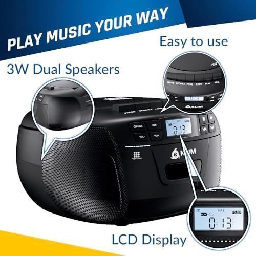 Магнитола CD Cassette Tape Player Bluetooth AM FM Radio M3825 фото