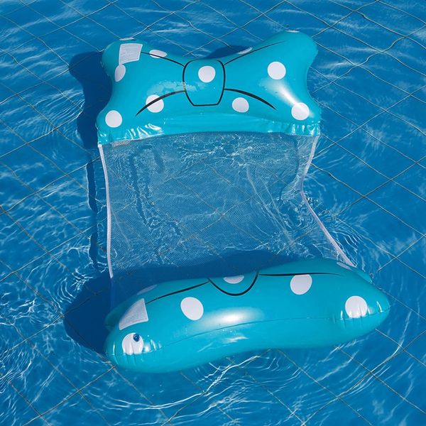 Водный надувной гамак (матрас) 145х70см для плавания в бассейне/озере, синий 0934-1 фото