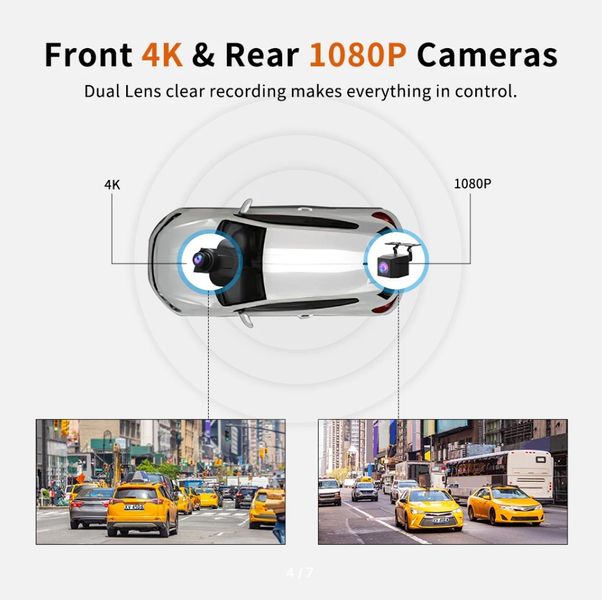 Відеореєстратор-дзеркало 10" для автомобіля з камерою заднього огляду 4K та GPS THIEYE Carview 4 Dash Cam 4K 0135 фото