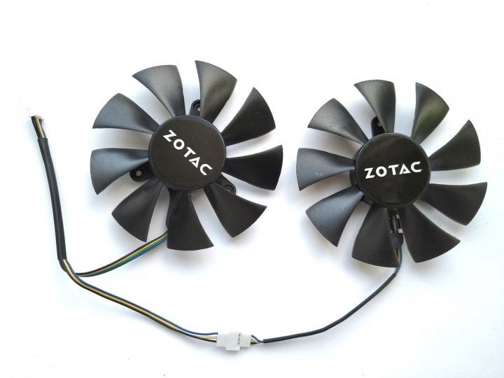 Вентилятор охолодження 2шт Gtecotherm GFY09010E12SPA для відеокарти Zotac GTX1070 MINI 0851 фото