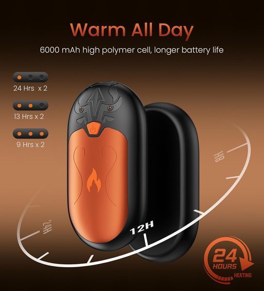 Акумуляторна грілка для рук DAXING TT-09 6000 mAh 2 шт T2805 фото