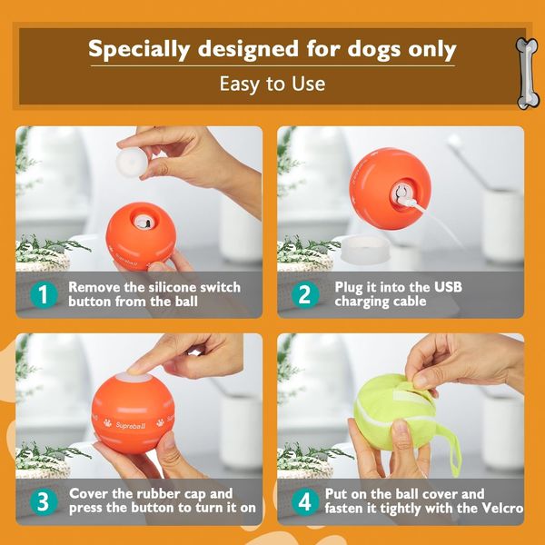 Іграшка м’яч для собак з активацією руху з USB зарядкою 1440 фото