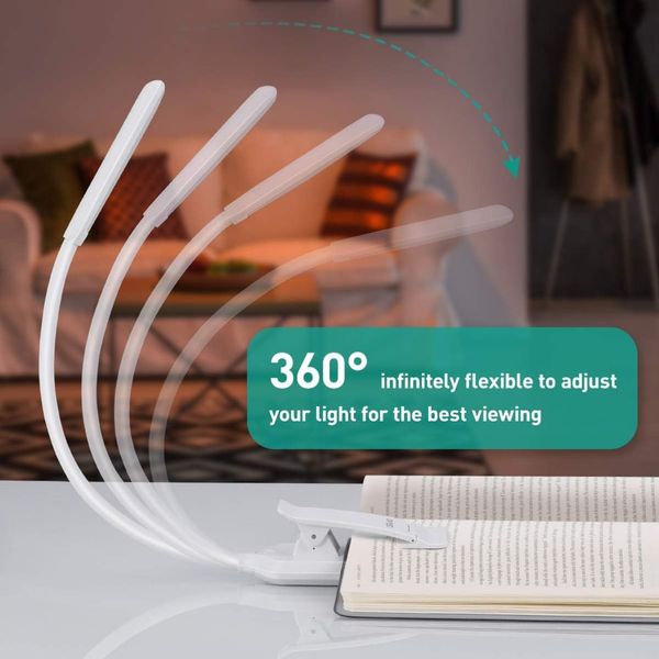 LED-світильник для  читання книг/ноутбука Osaladi ST8027 з акумулятором, білий 0683 фото