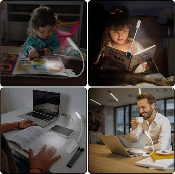 LED-світильник для  читання книг/ноутбука Osaladi ST8027 з акумулятором, білий 0683 фото
