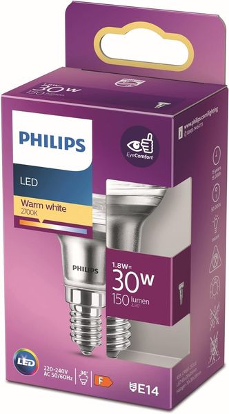 Рефлекторна лампа Philips LED Premium Classic R39 (Е14), 1,8 Вт - 30 Вт, 2700К, теплий білий 1293 фото