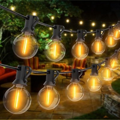 Наружные светодиодные фонари (гирлянды) 52 шт. G40 Litogo 35,5м на Рождество, в саду g40-2 фото