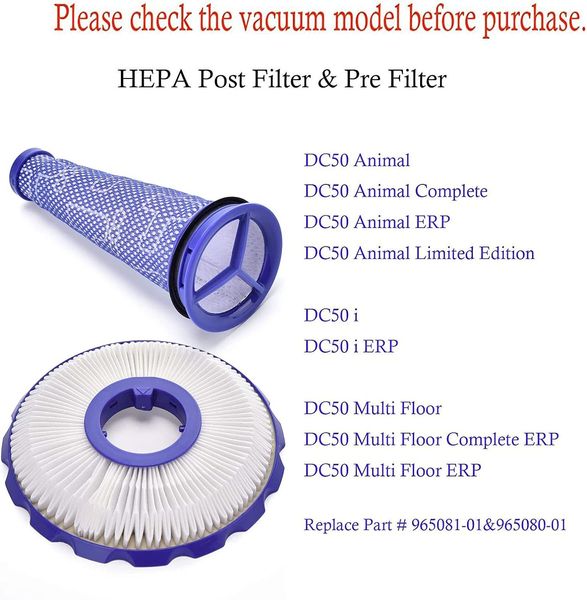 Комплект фільтрів HEPA DC50 DC50i для пилососа Dyson 965081-01&965080-01 0896 фото