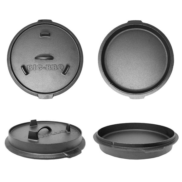 Чавунна каструля для барбекю Klarstein Guernsey Premium Dutch Oven 6.0, розмір М/6 кварт, 5,6 л чорна (10038638) 10038638 фото