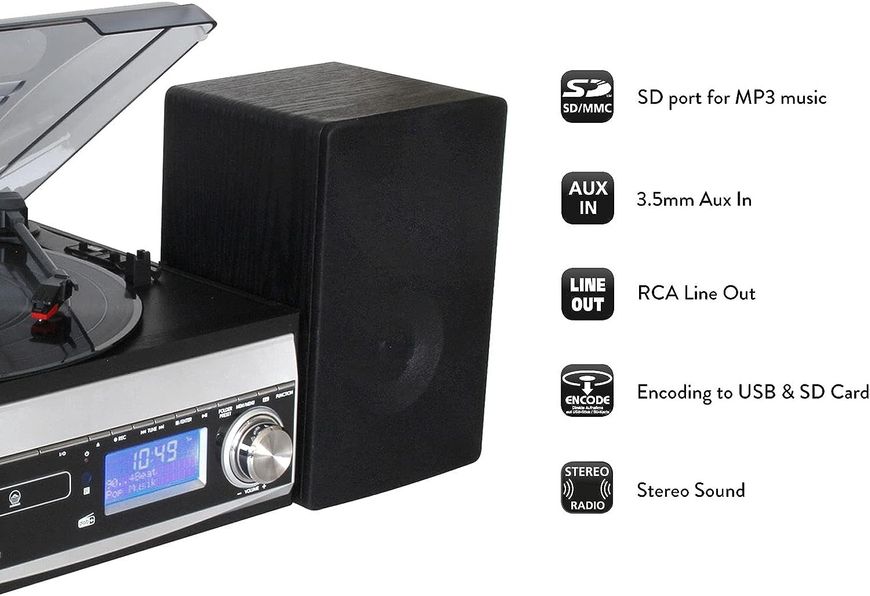 Вініловий програвач Soundmaster MCD1820SW DAB+ FM/USB/Micro SD/CD m006 фото