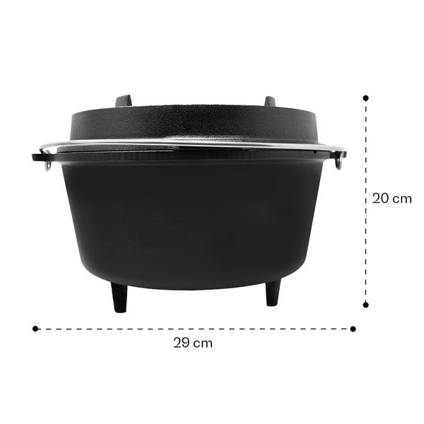 Чугунная кастрюля для барбекю Klarstein Guernsey Premium Dutch Oven S/4,5 кварт, 3,7л черная (10038641) 10038641 фото
