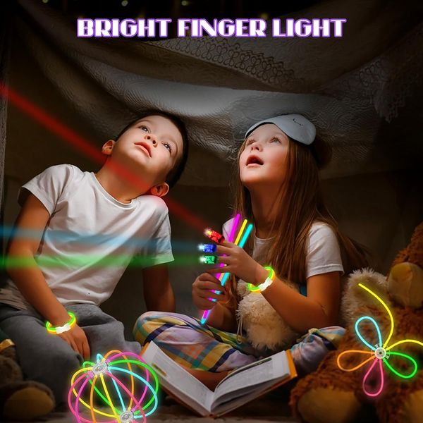 Неоновые палочки для праздника, детей, вечеринок 100 шт, светящиеся браслеты 1513 фото