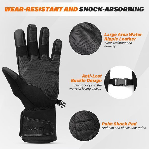 Велосипедні рукавички з підігрівом Dr.warm Heated Gloves розмір L Black/Orange M3207 фото