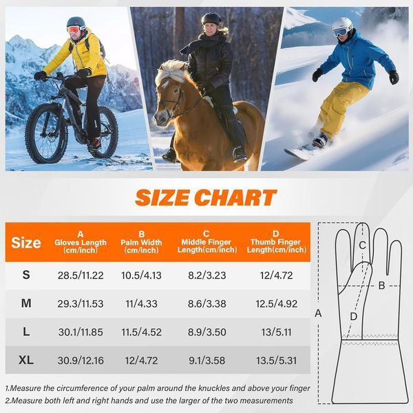 Велосипедні рукавички з підігрівом Dr.warm Heated Gloves розмір L Black/Orange M3207 фото