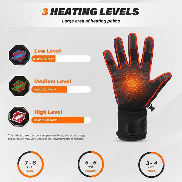 Велосипедні рукавички з підігрівом Dr.warm Heated Gloves розмір L Black/Orange M3207 фото