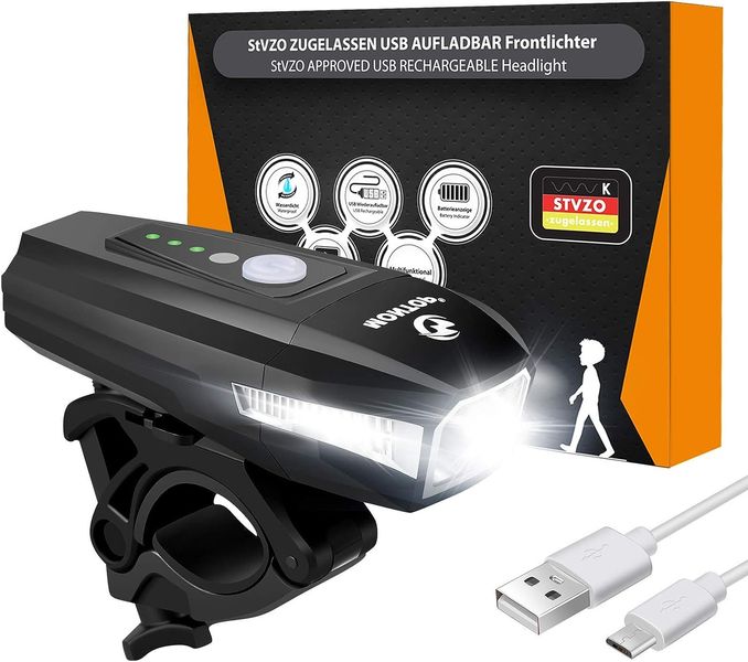 Світлодіодний ліхтар для велосипеда 400 Лм з Li-On батареєю 1800 мАг Montop LK-888 0802 фото