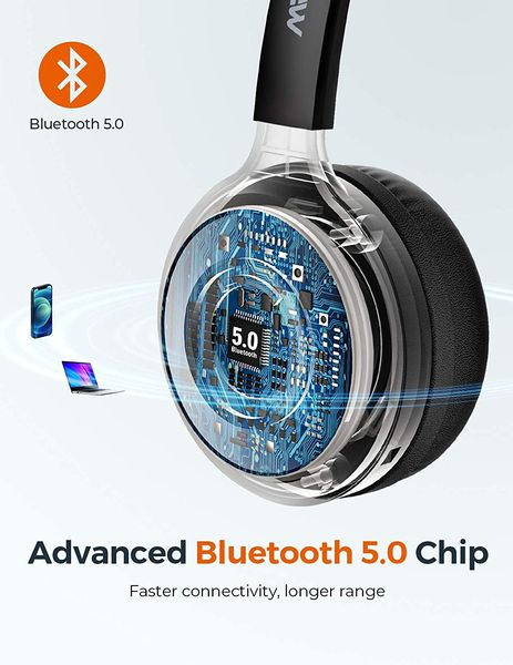 Беспроводные наушники Mpow M5 Pro с Bluetooth 5,0 с микрофоном и док-станцией, черные (BH231A) 0341 фото