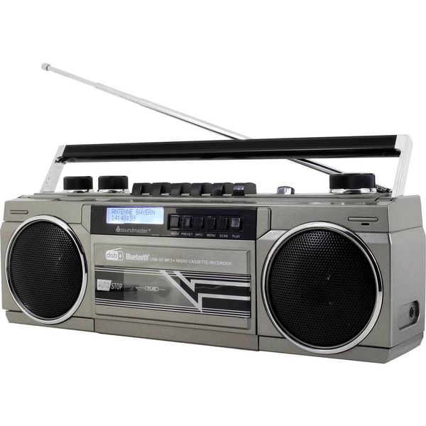 Аудіоплеєр MP3 soundmaster SRR70TI 2x15W режим запису, мікрофон, будильник, сірий m008 фото