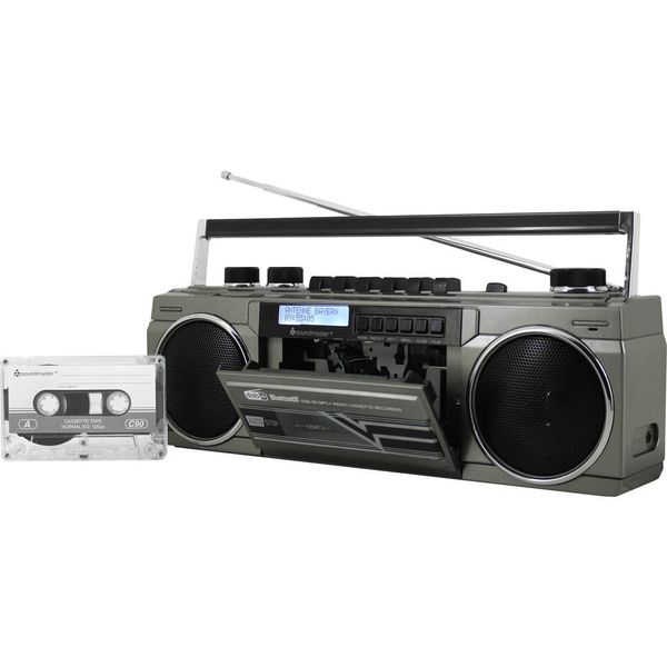 Аудіоплеєр MP3 soundmaster SRR70TI 2x15W режим запису, мікрофон, будильник, сірий m008 фото