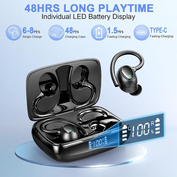 Бездротові Bluetooth навушники, 4 мікрофони, водонепроникні Lrecat 1142 фото