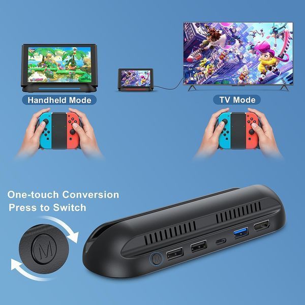 Док-станція 5-в-1 для Nintendo Switch OLED TV T1056 фото