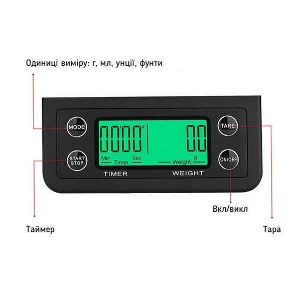 Електронні ваги Zally Coffee Drip Scale MS-K07 K0078 фото