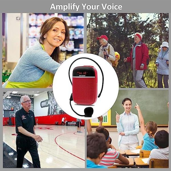 Портативний підсилювач голосу з мікрофоном APORO T2  бездротовий, Bluetooth, HiFi-динамік, Міні-гучномовець для вчителів 0001 фото