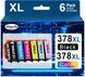 Картриджи Jagute 378 XL, совместимые с Epson 378 378XL для Epson Expression Photo XP-8700 XP-8500 XP-8505 XP-8600 XP-8000 XP-8005 XP-8605 (упаковка 6 шт) T1305 фото 1