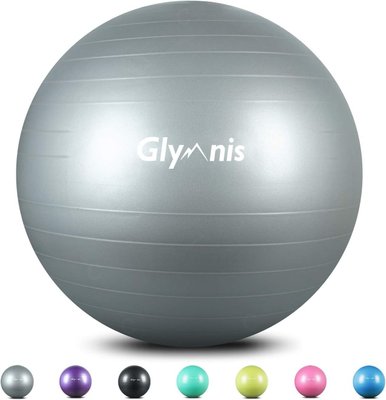 М'яч для йоги та тренувань Glymnis 55х65х75см, сірий 1044 фото