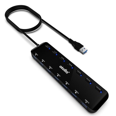 USB хаб, 7-портовий розгалужувач концентратора USB 3.0 (GMS-1107U3) Atolla 0561 фото