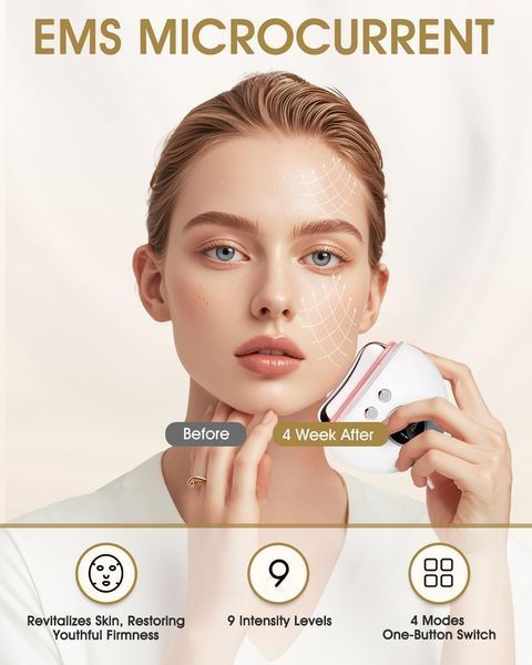 Портативний масажер для шиї та обличчя Koeay LED Gua Sha T2620 фото