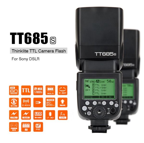 Фотовспышка Godox TT685II S Thinklite TTL, беспроводная система 2.4G X, для Sony Flash A58 A7RII A7II A99 A9 A7R 0101 фото